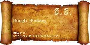 Bergh Bodony névjegykártya